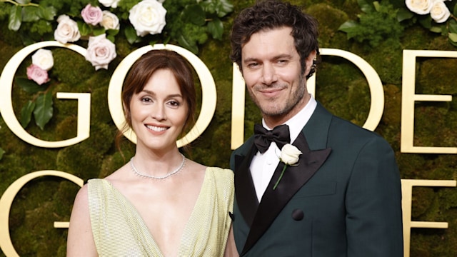 Adam Brody and his spouse Leighton Meester (L) arrive for the 82nd annual Golden Globe Awards ceremony at the Beverly Hilton Hotel in Beverly Hills, California, USA, 05 January 2025