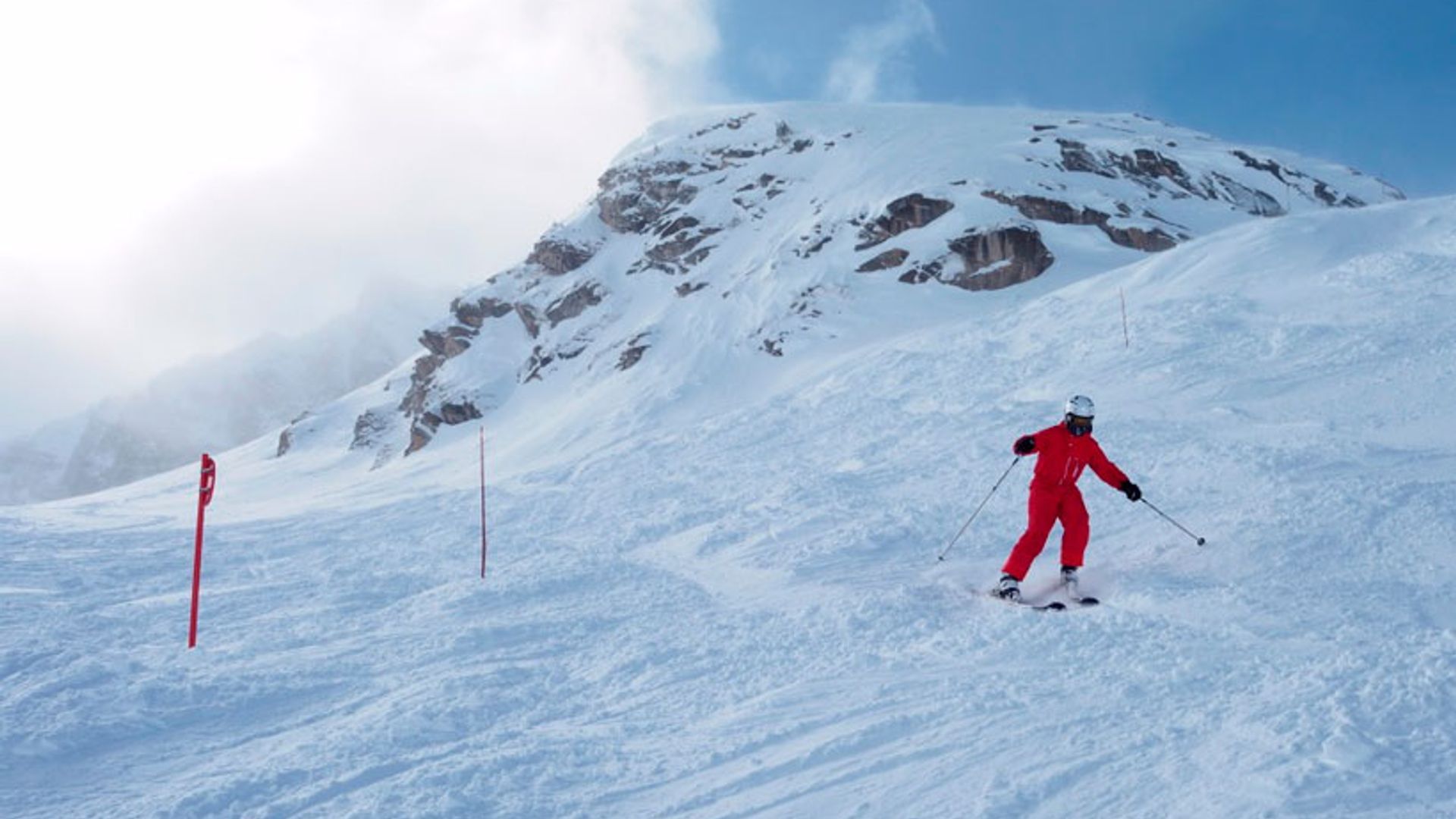 child skiing in val