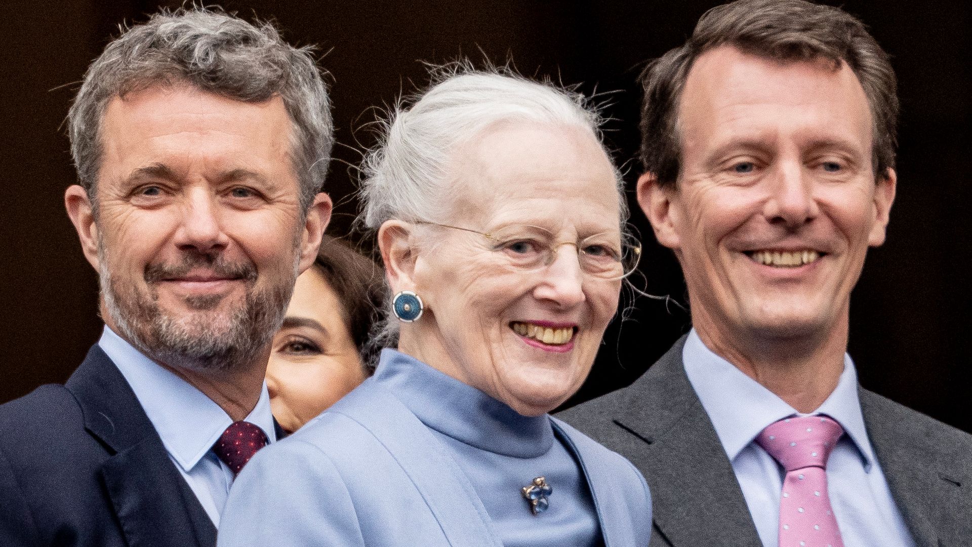 Crown Prince Frederik of Denmark, Queen Margrethe II of Denmark and Prince Joachim of Denmark 