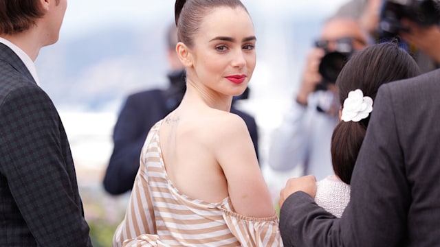 CANNES, FRANCE - MAY 19:  Actress Lily Collins attends the "Okja" photocall during the 70th annual Cannes Film Festival at Palais des Festivals on May 19, 2017 in Cannes, France.  (Photo by Andreas Rentz/Getty Images)