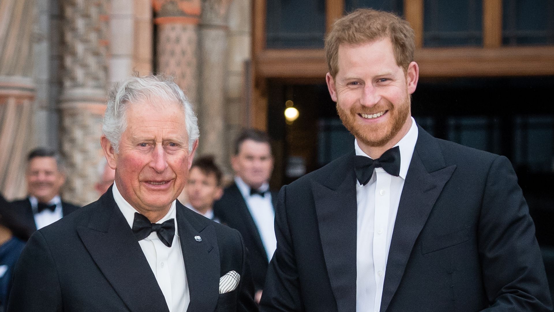 King Charles and Prince Harry on April 04, 2019 in London