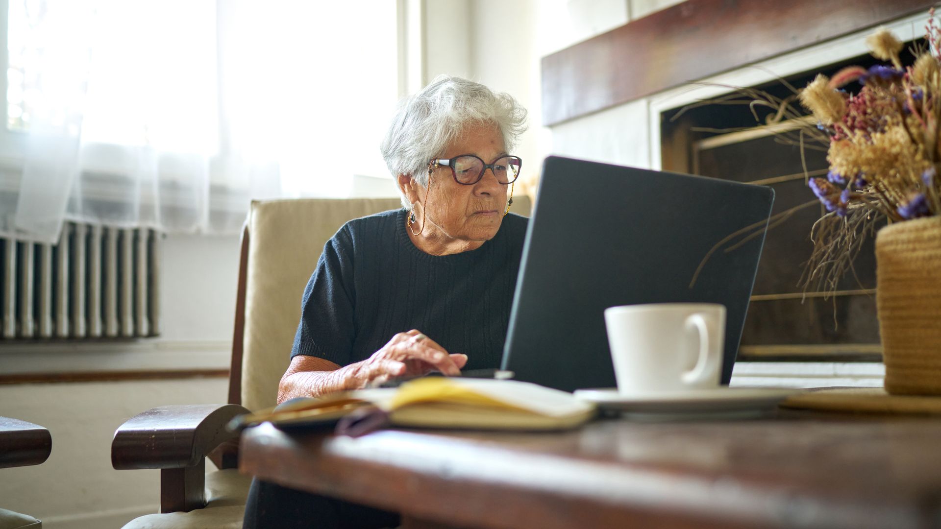 Senior Woman Video Calling Family