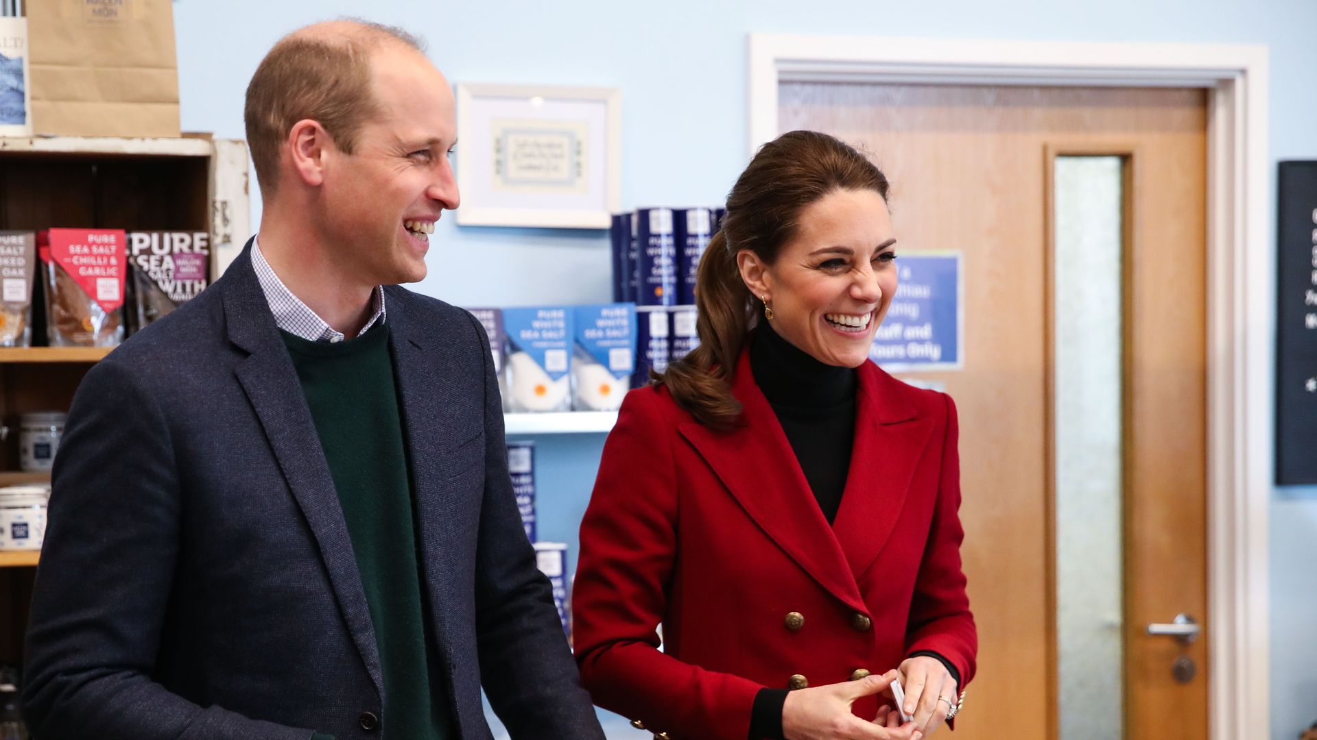 Prince William and Kate Middleton inside a store