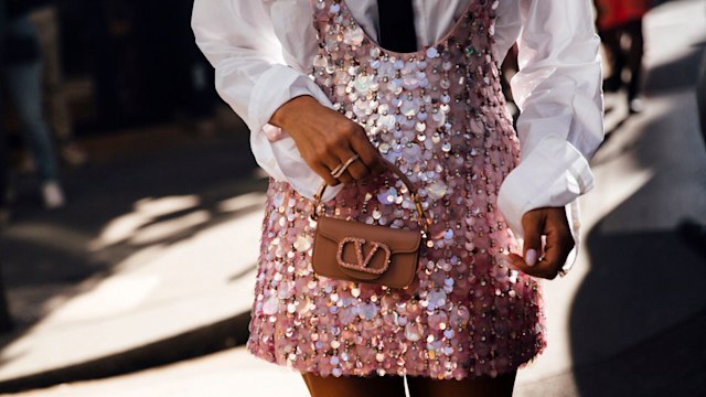 pink sequin dress