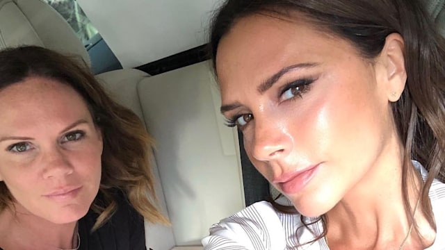 Victoria Beckham and her sister Louise Adams