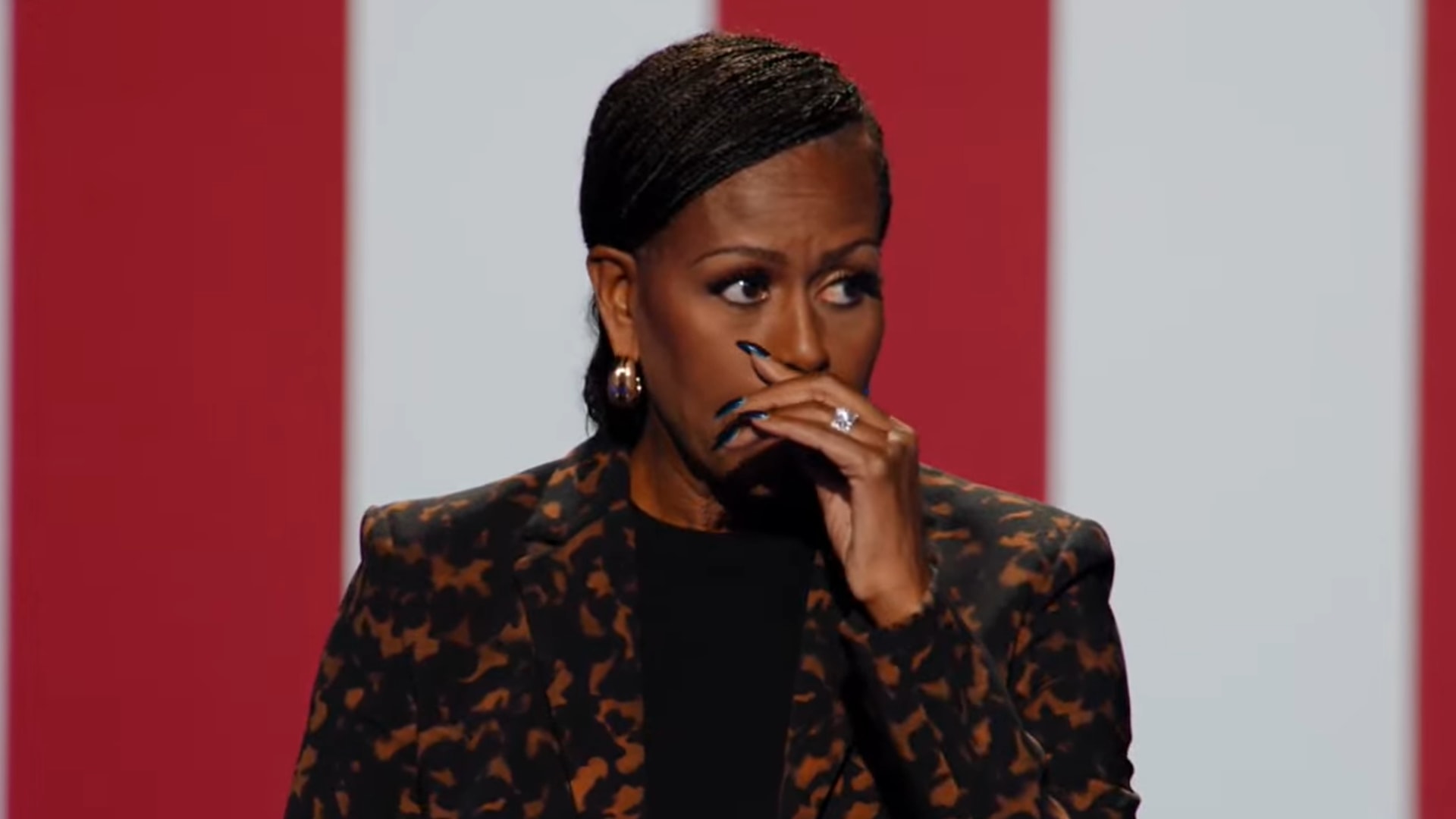 Michelle Obama left close to tears as she speaks about her own health in moving speech