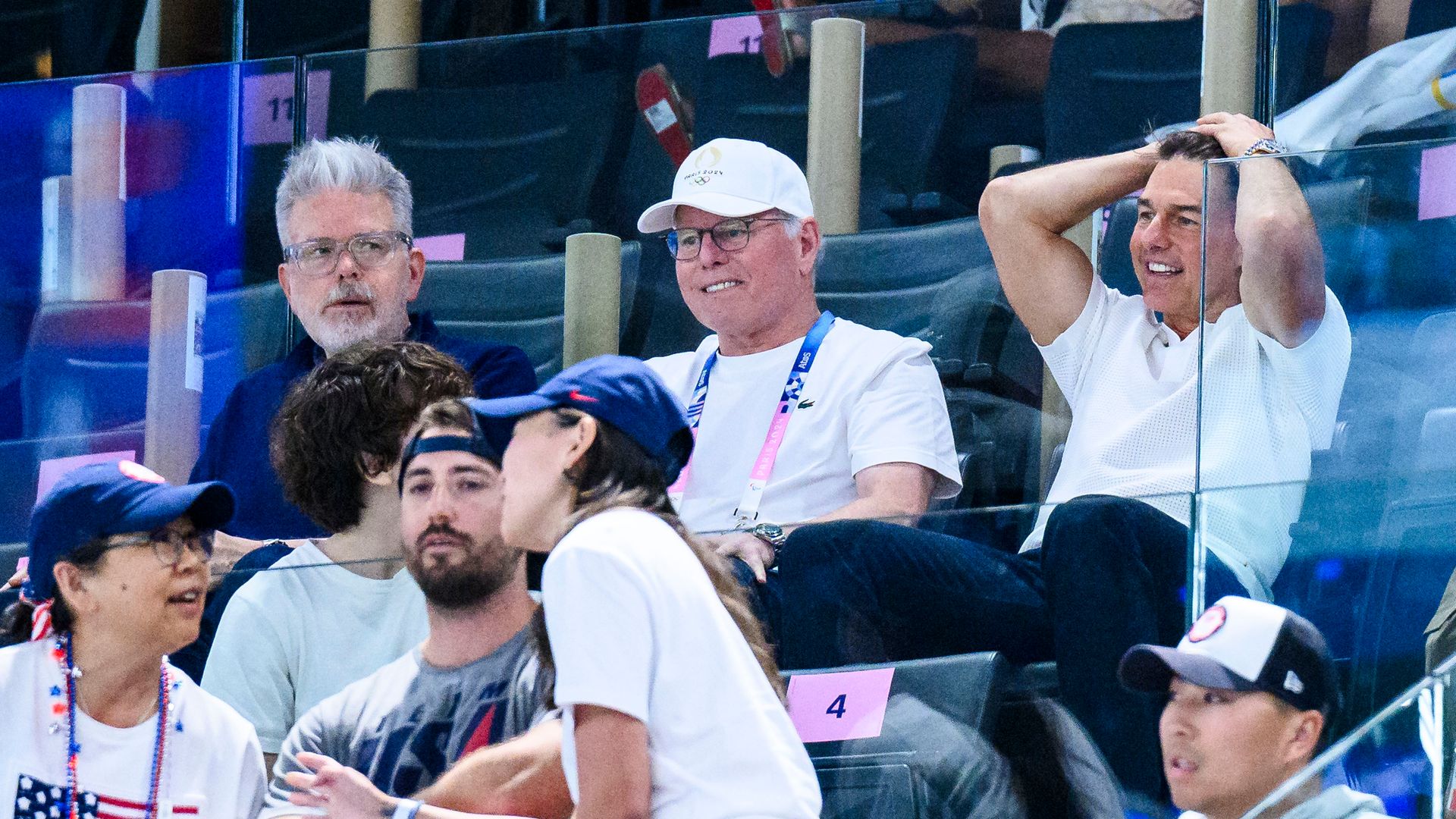 Tom Cruise on the Stands during day two of the Olympic Games Paris 2024 at the Bercy Arena on July 28, 2024 in Paris, France.