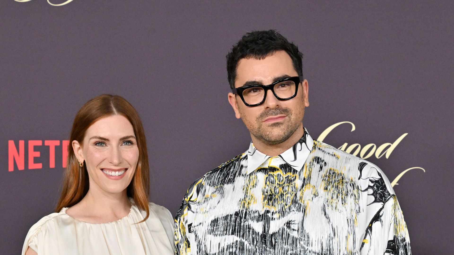 Sarah Levy and Dan Levy attend the Los Angeles Premiere of Netflix's "Good Grief" at The Egyptian Theatre Hollywood on December 19, 2023