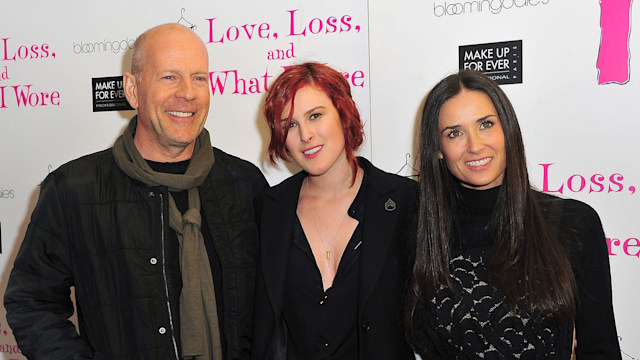 Bruce Willis, Rumer Willis and Demi Moore attend "Love, Loss & What I Wore" new cast member celebration