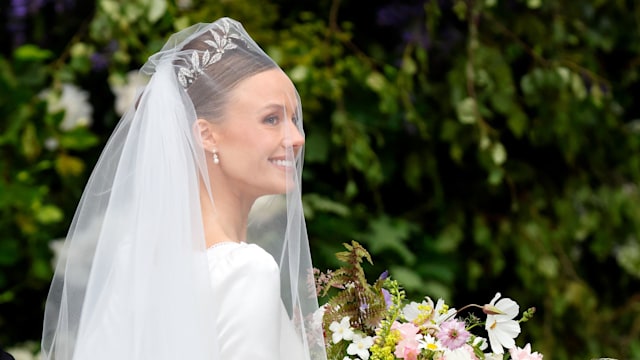 Olivia Henson arrives at Chester Cathedral for her and Hugh Grosvenor, Duke of Westminster's wedding ceremony on June 7, 2024 in Chester, England. Hugh Grosvenor, 7th Duke of Westminster (who inherited his Dukedom upon the death of his father Gerald Grosvenor, 6th Duke of Westminster in 2016), announced his engagement to Olivia Henson (who becomes the new Duchess of Westminster) in April 2023. (Photo by Max Mumby/Indigo/Getty Images)