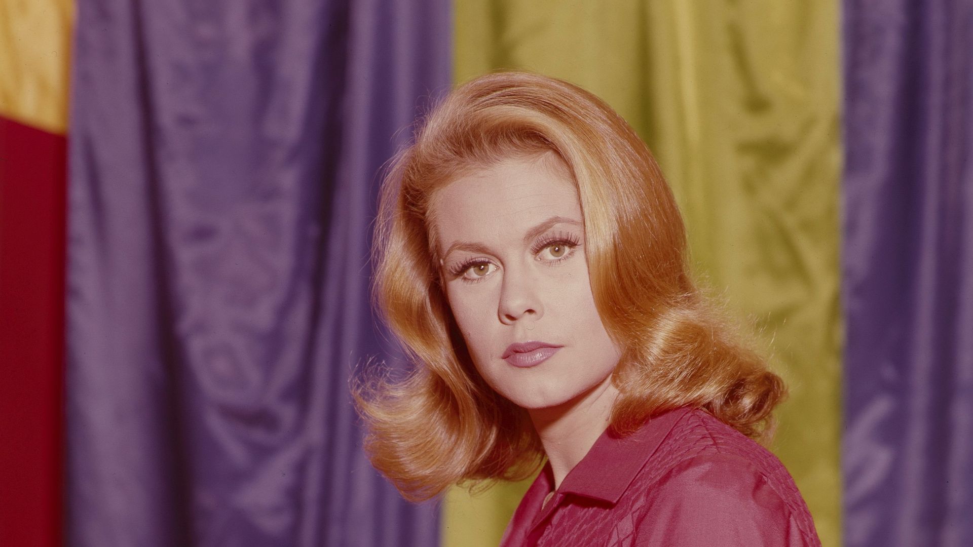 ELIZABETH MONTGOMERY in a red shirt