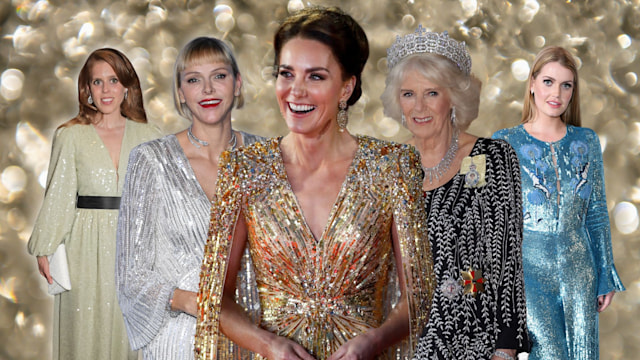 Princess Kate, Princess Charlene, Queen Camilla and more royals wearing sparkling dresses
