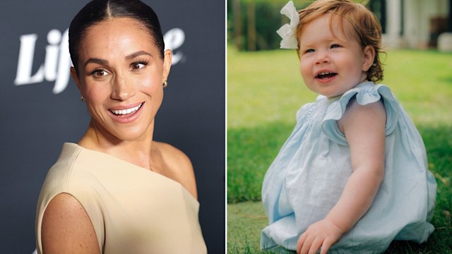 Split image of Meghan Markle and Princess Lilibet