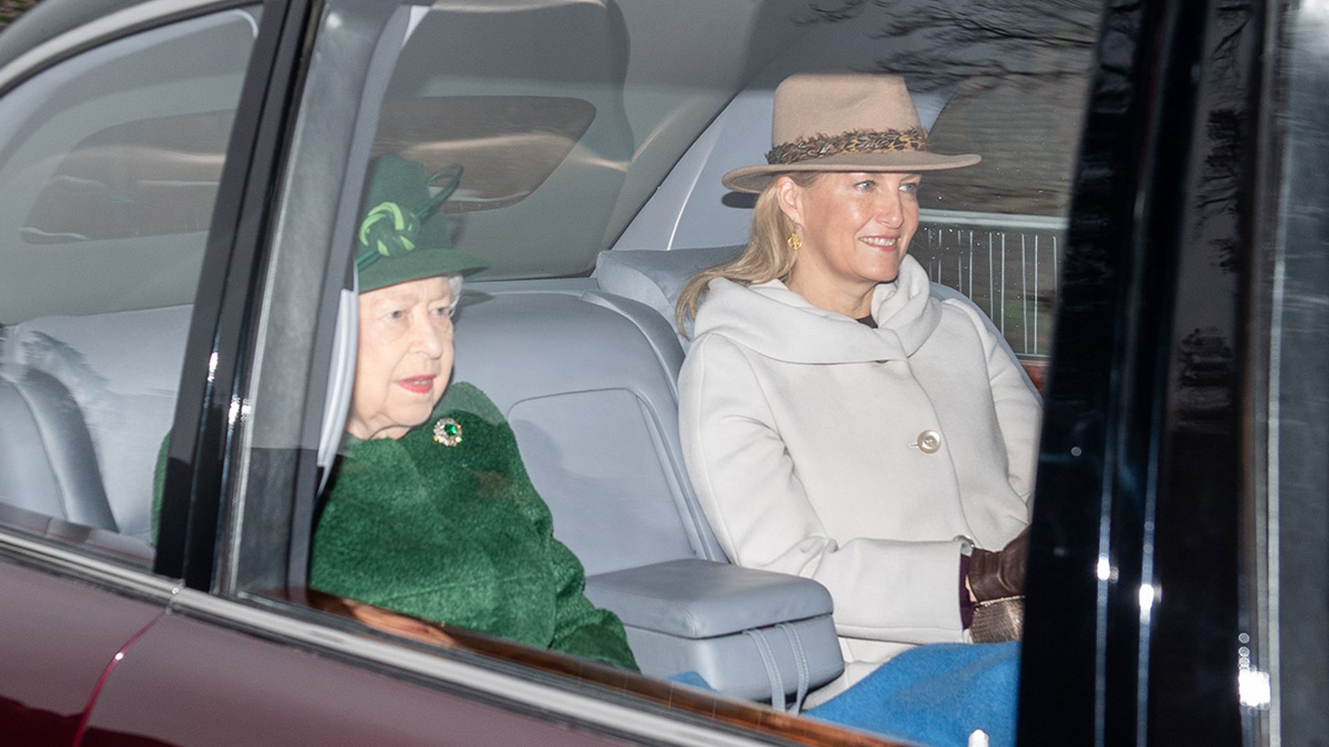 the queen and sophie wessex in car