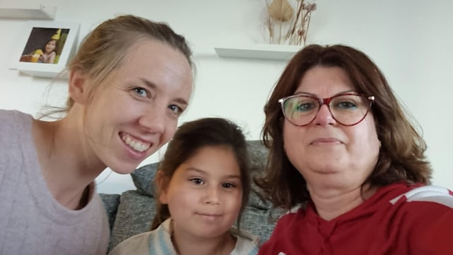 Antoinette, her daughter Marie and donor Theresa