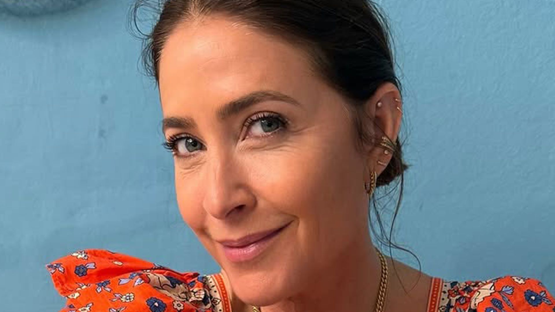 Lisa Snowdon wearing floral top
