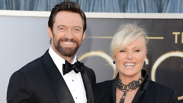 Actor Hugh Jackman and wife Deborah Lee Furness arrive at the Oscars at Hollywood & Highland Center on February 24, 2013 in Hollywood, California.  (Photo by Jason Merritt/Getty Images)