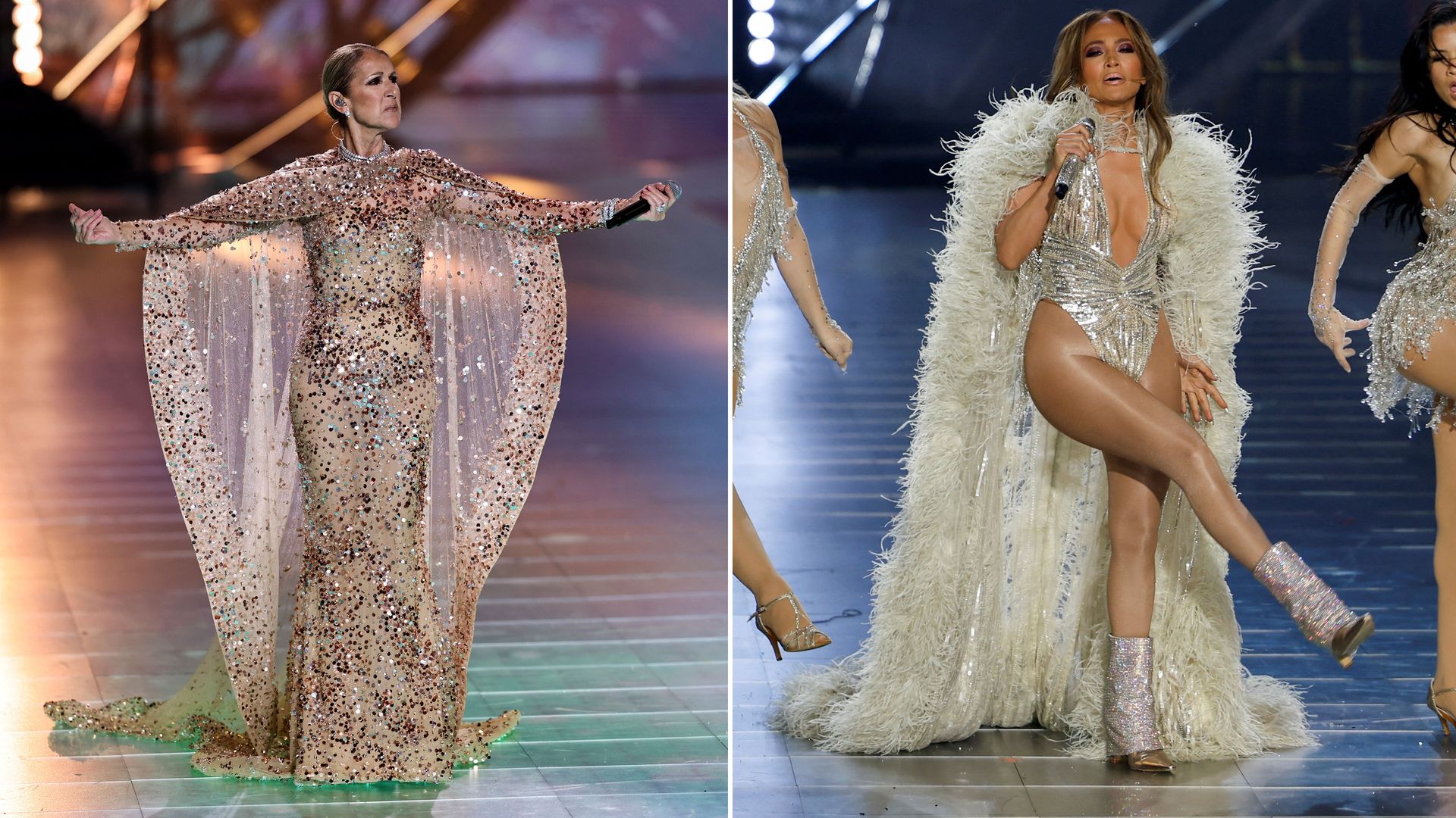 Celine Dion and Jennifer Lopez team up for dazzling performance