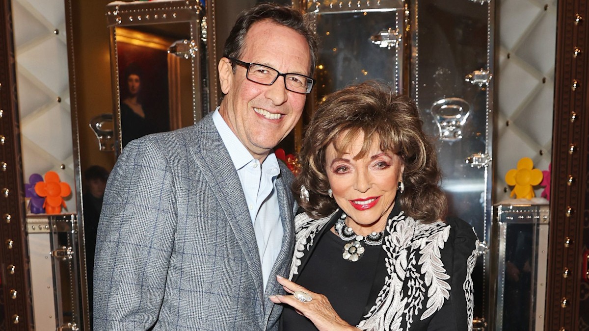 Joan Collins, 90, unable to take her eyes off husband Percy, 58, during night out