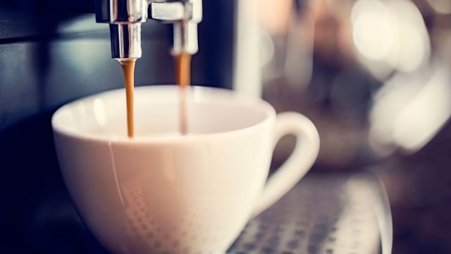 Coffee machine in kitchen