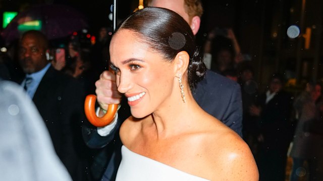 Prince Harry, Duke of Sussex and Meghan, Duchess of Sussex, arrive at the Midtown Hilton for the Ripple Awards on December 06, 2022 in New York City. 