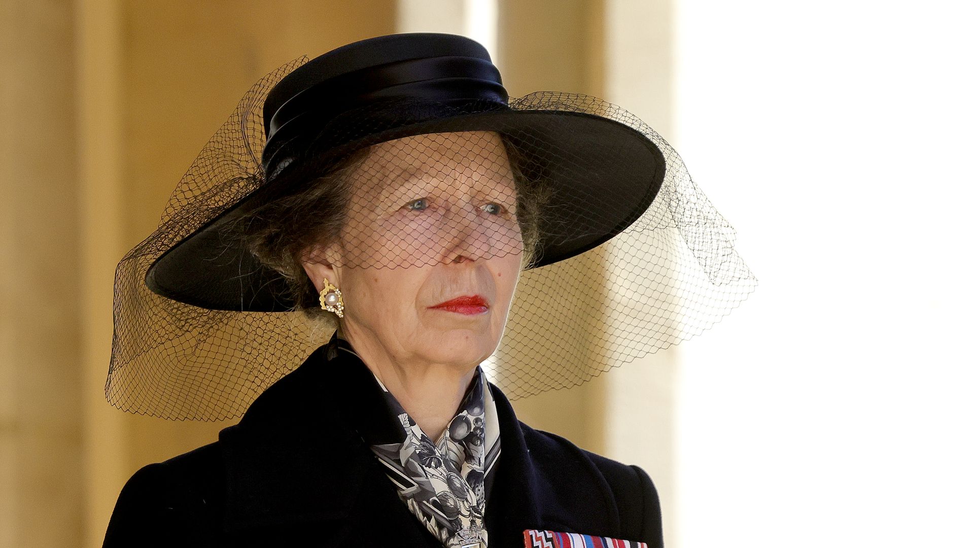Princess Anne at her father Prince Philip's funeral