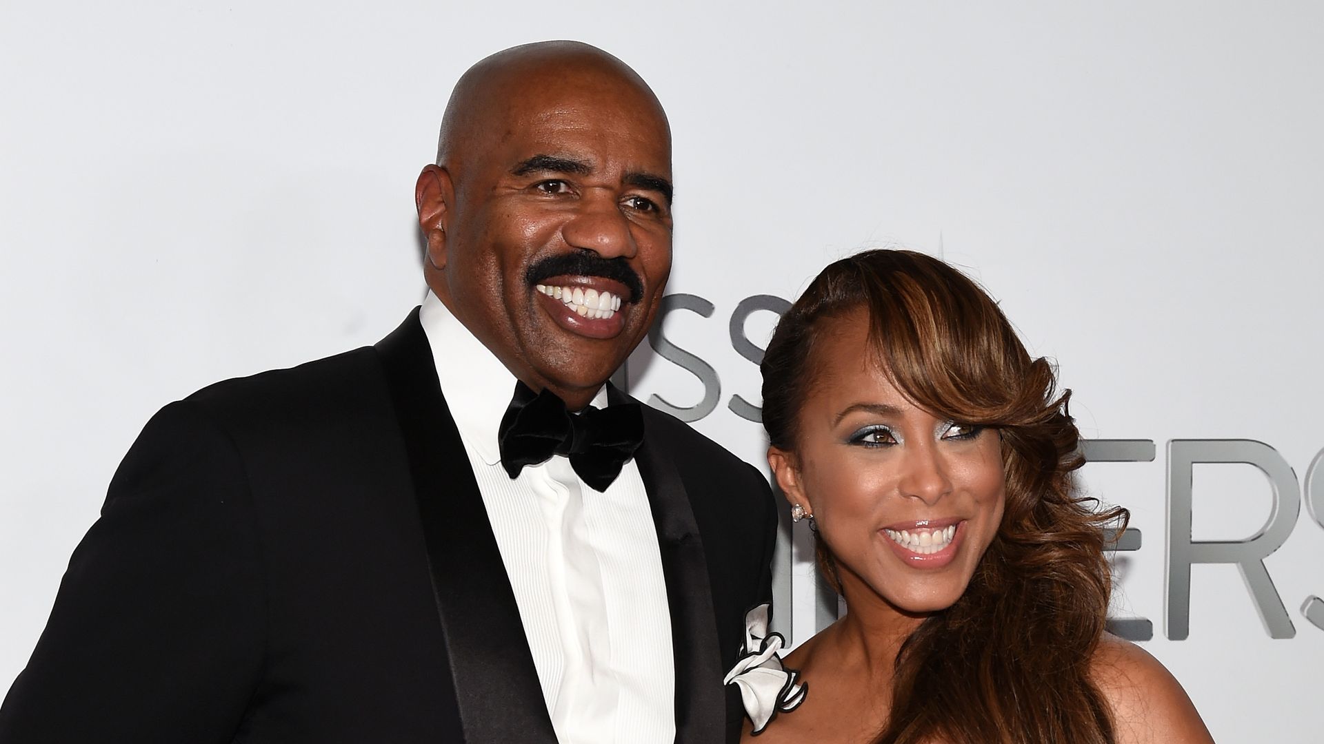 Steve Harvey and his wife Marjorie Harvey attend the 2015 Miss Universe Pageant on December 20, 2015 in Las Vegas, Nevada