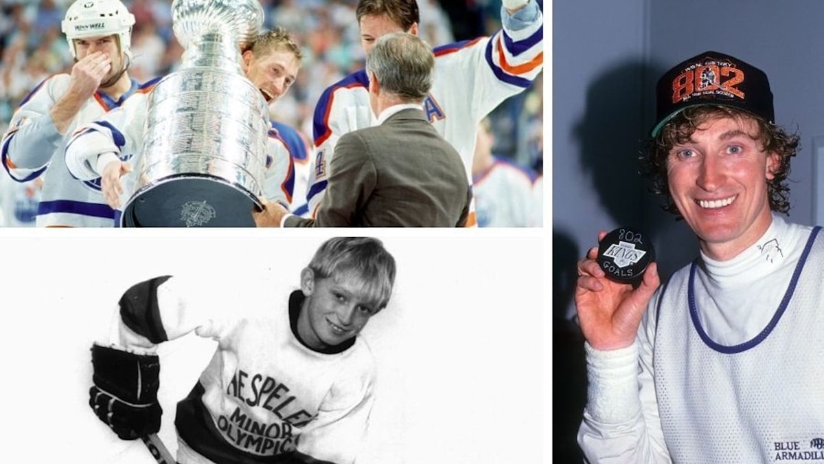 Which teams did Wayne Gretzky play for during his iconic 20-year NHL career?