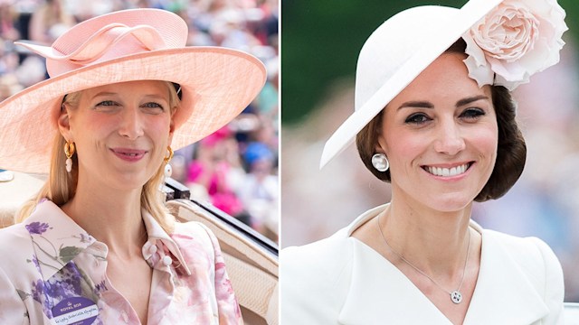 A split image of Lady Gabriella Windsor and Kate Middleton