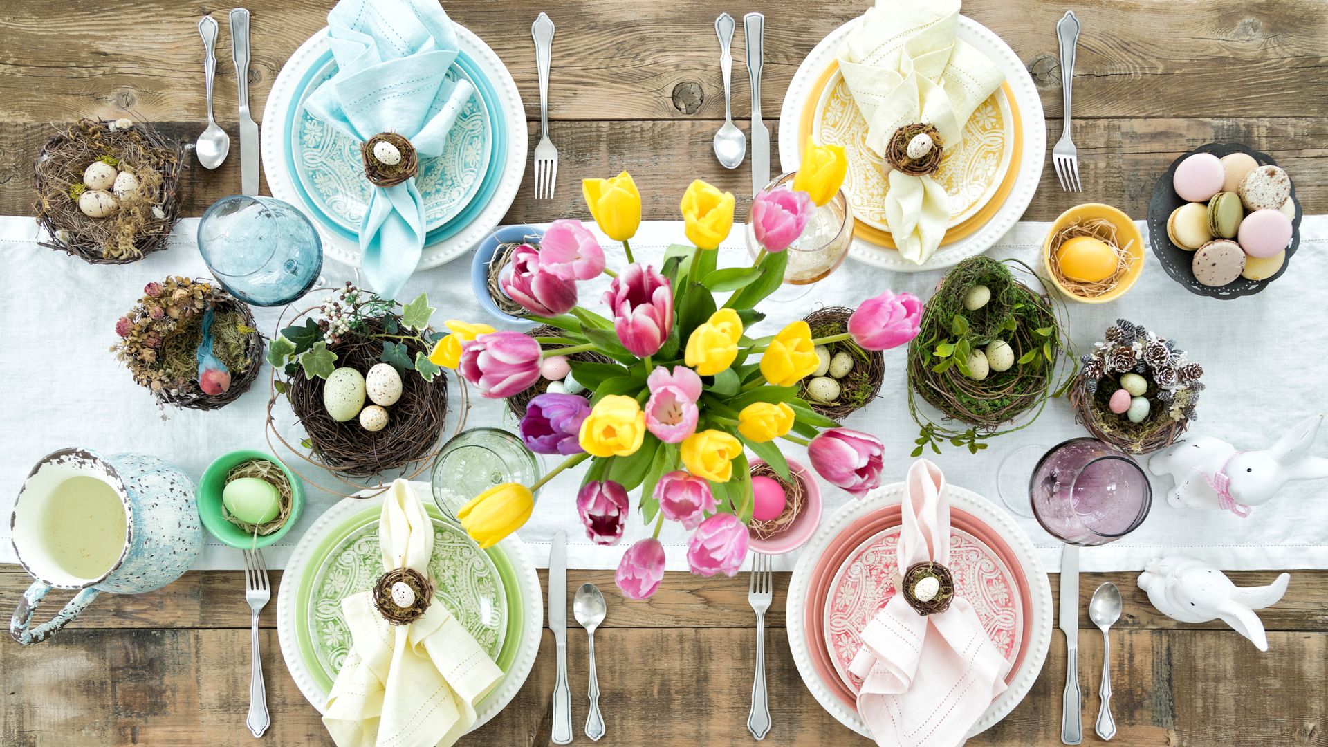 Easter dining table from above