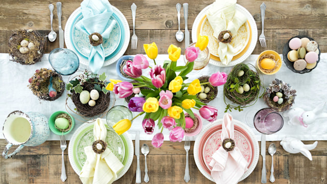 Easter dining table from above