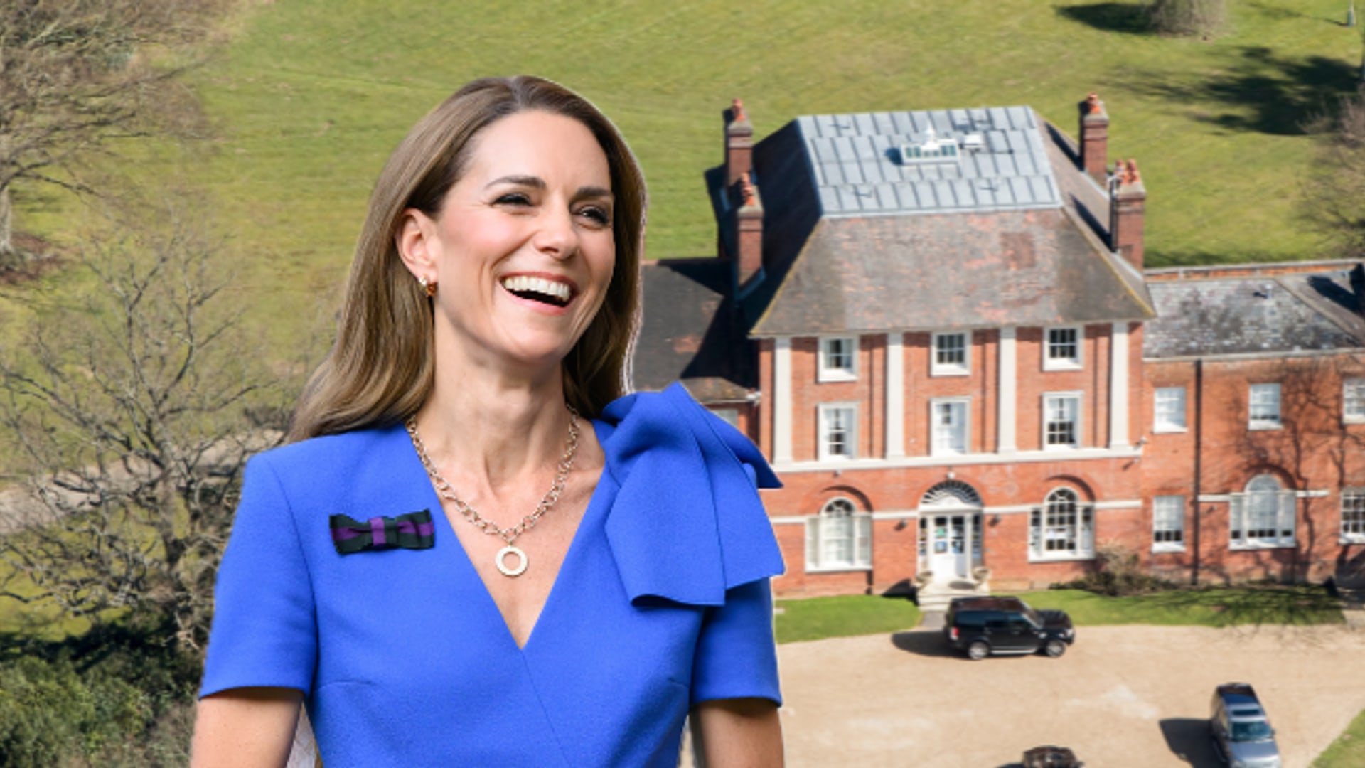 kate middleton with house in the background