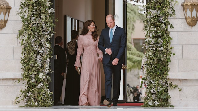 Prince William and Kate pictured leaving the wedding ceremony