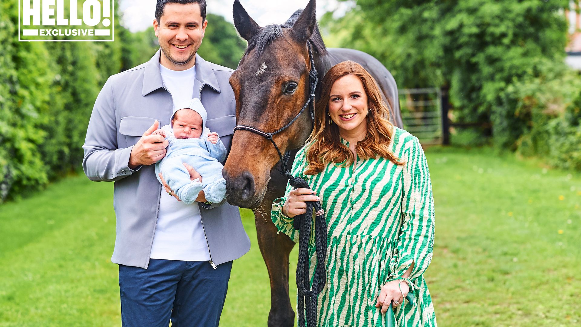 Natasha Baker joins her husband, their baby and a horse