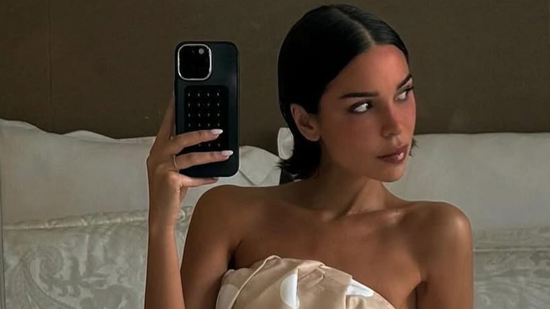 jackie apostel in polka dot dress