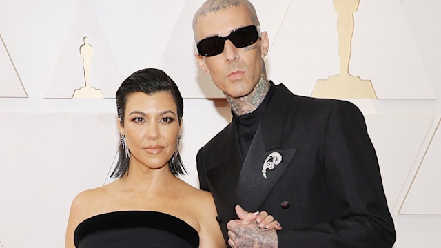 Kourtney Kardashian and Travis Barker attend the 94th Annual Academy Awards at Hollywood and Highland on March 27, 2022 in Hollywood, California