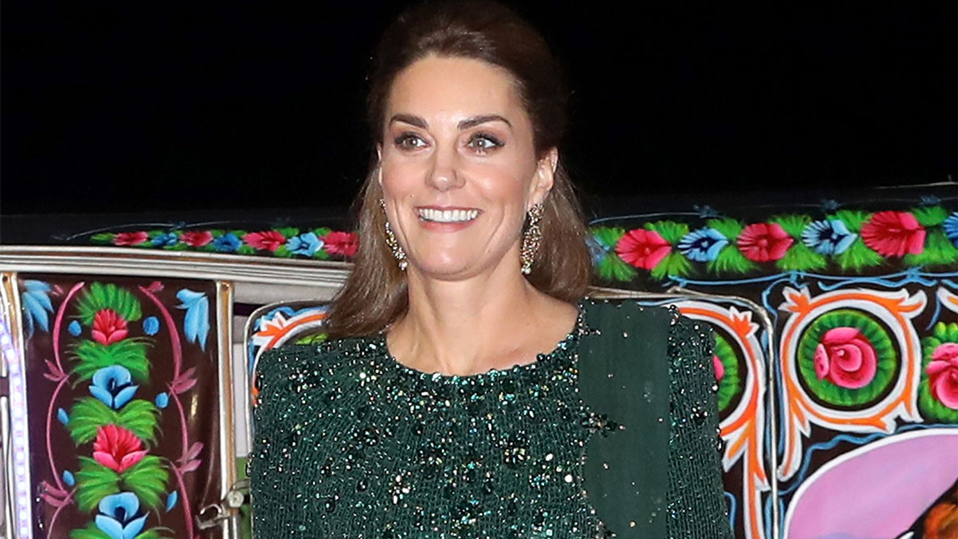 Kate Middleton: Duchess turns heads in 'stunning' green Jenny Packham gown  | Express.co.uk