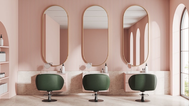Luxury salon with pink interiours