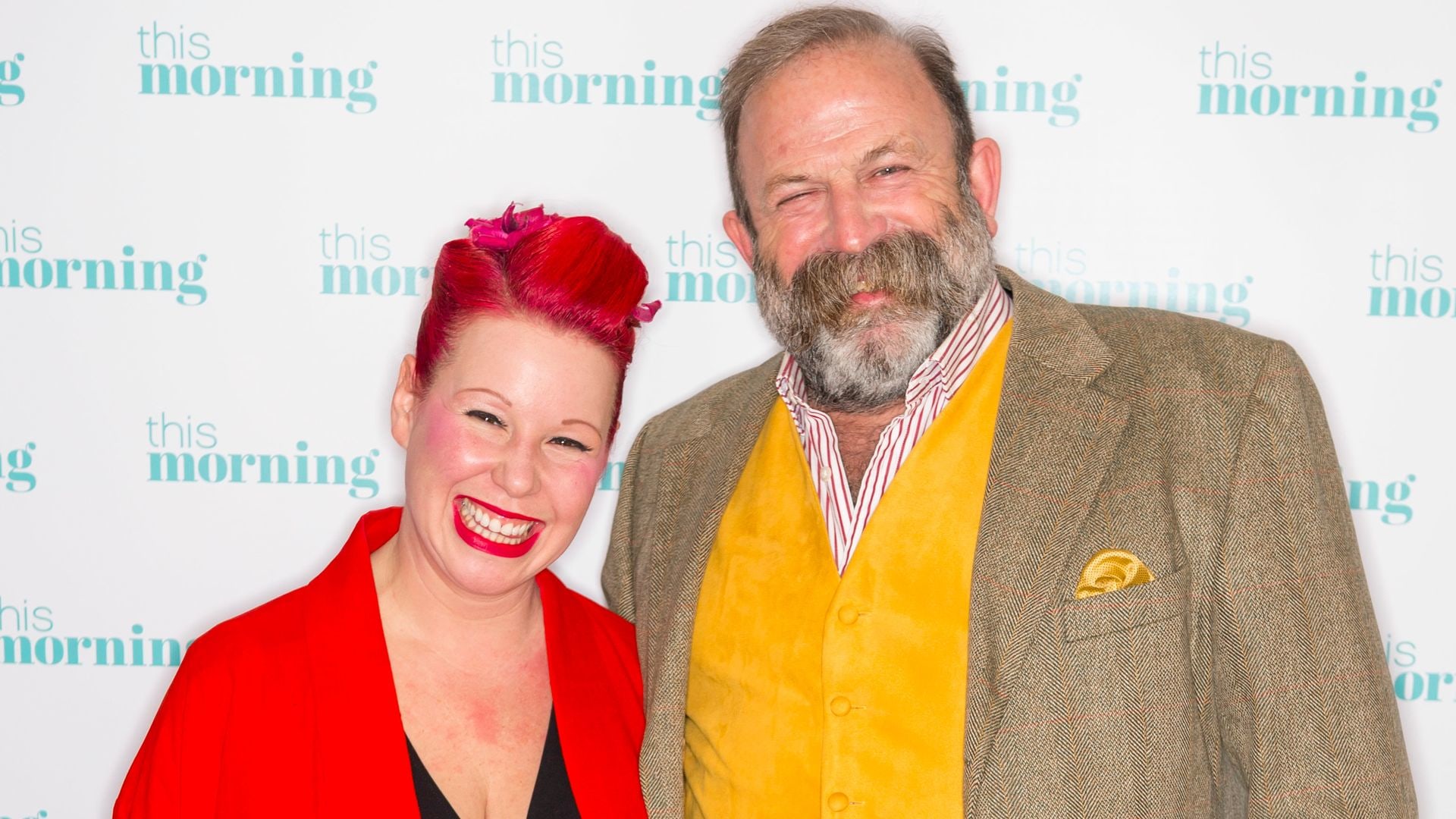 Angel and Dick Strawbridge pose for a photo on the This Morning studios