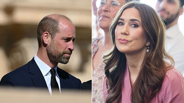 Split image of Prince William and Queen Mary