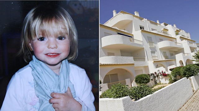 Madeleine McCann and the apartment where she went missing in 2007