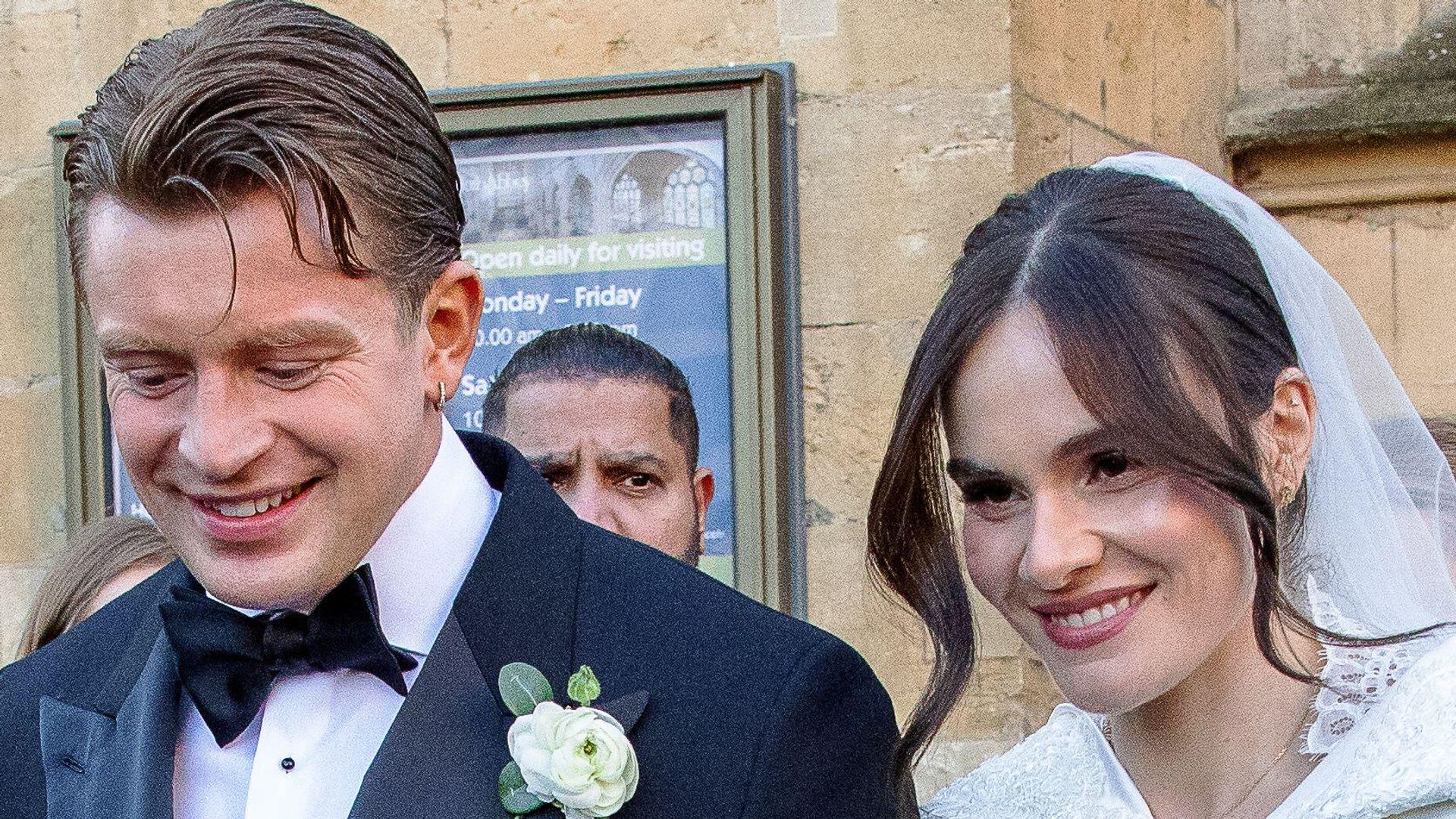 Adam Peaty and Holly Ramsey leave Bath Abbey after their wedding