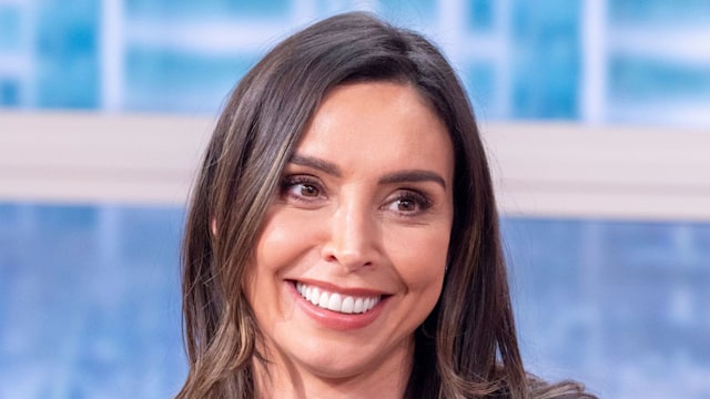 christine lampard in blue dress 