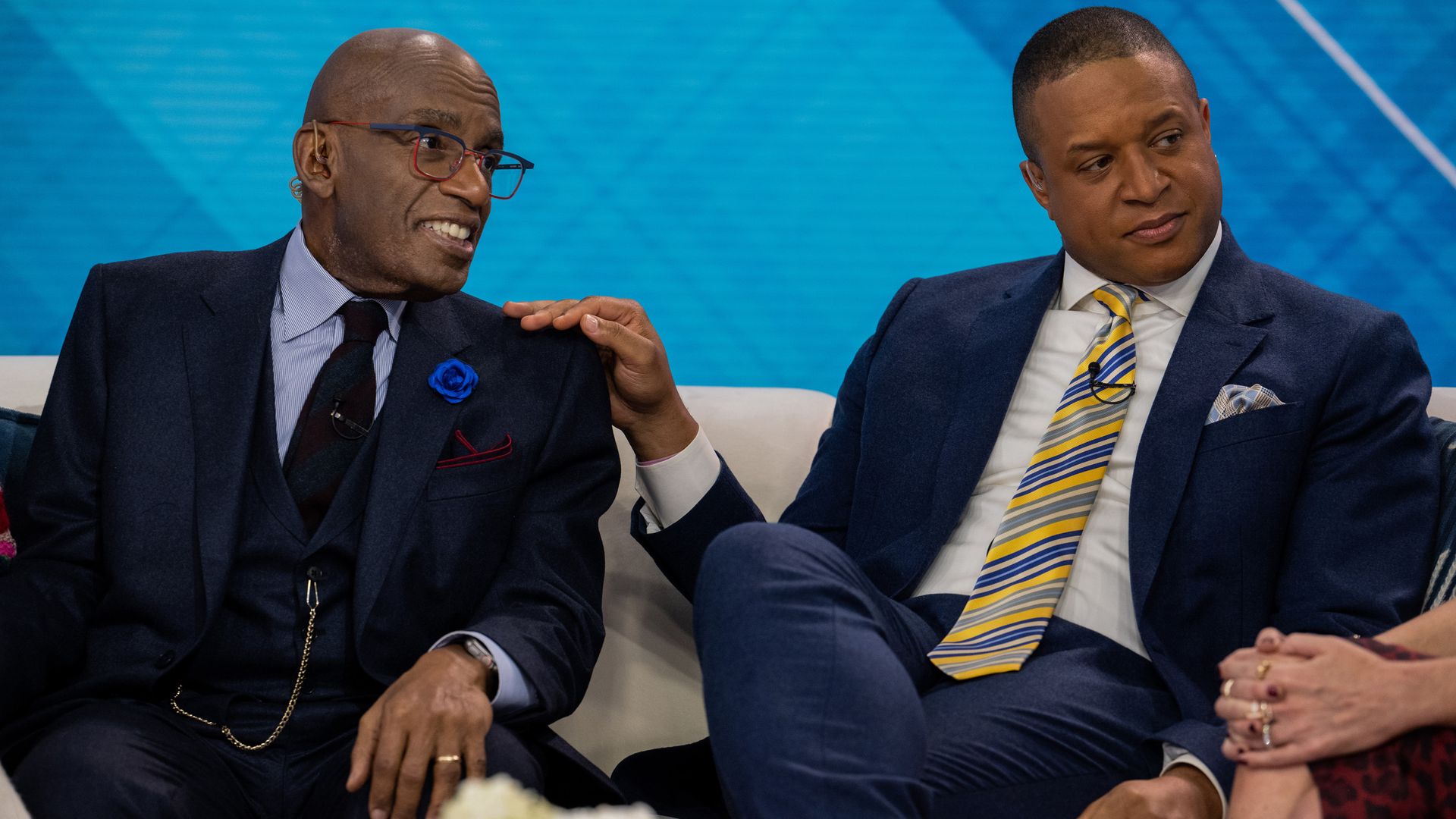 Today Show stars Al Roker and Craig Melvin sitting in the NBC studios
