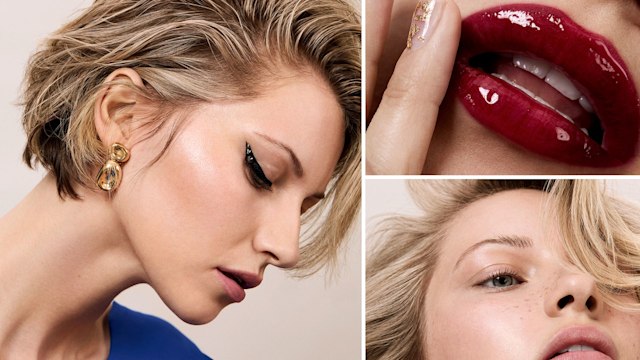 collage of three close up beauty images 