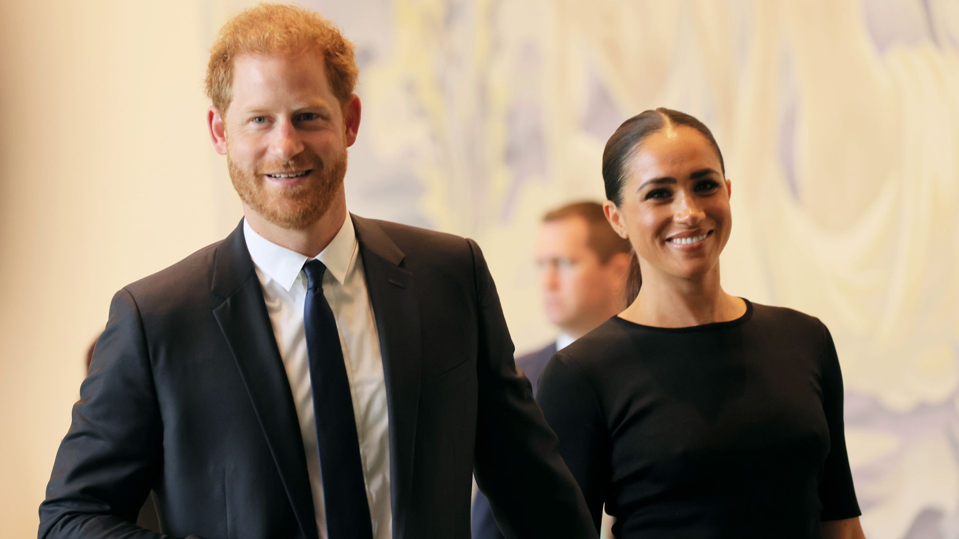 Prince Harry and Meghan, Duchess of Sussex arrive at the United Nations Headquarters on July 18, 2022 
