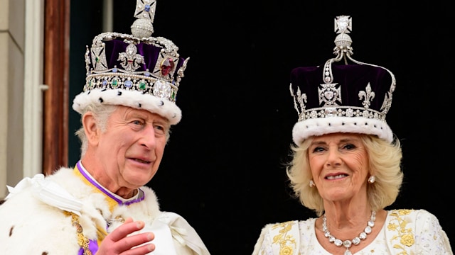 King Charles and Queen Camilla on the balcony at Buckingham Palace