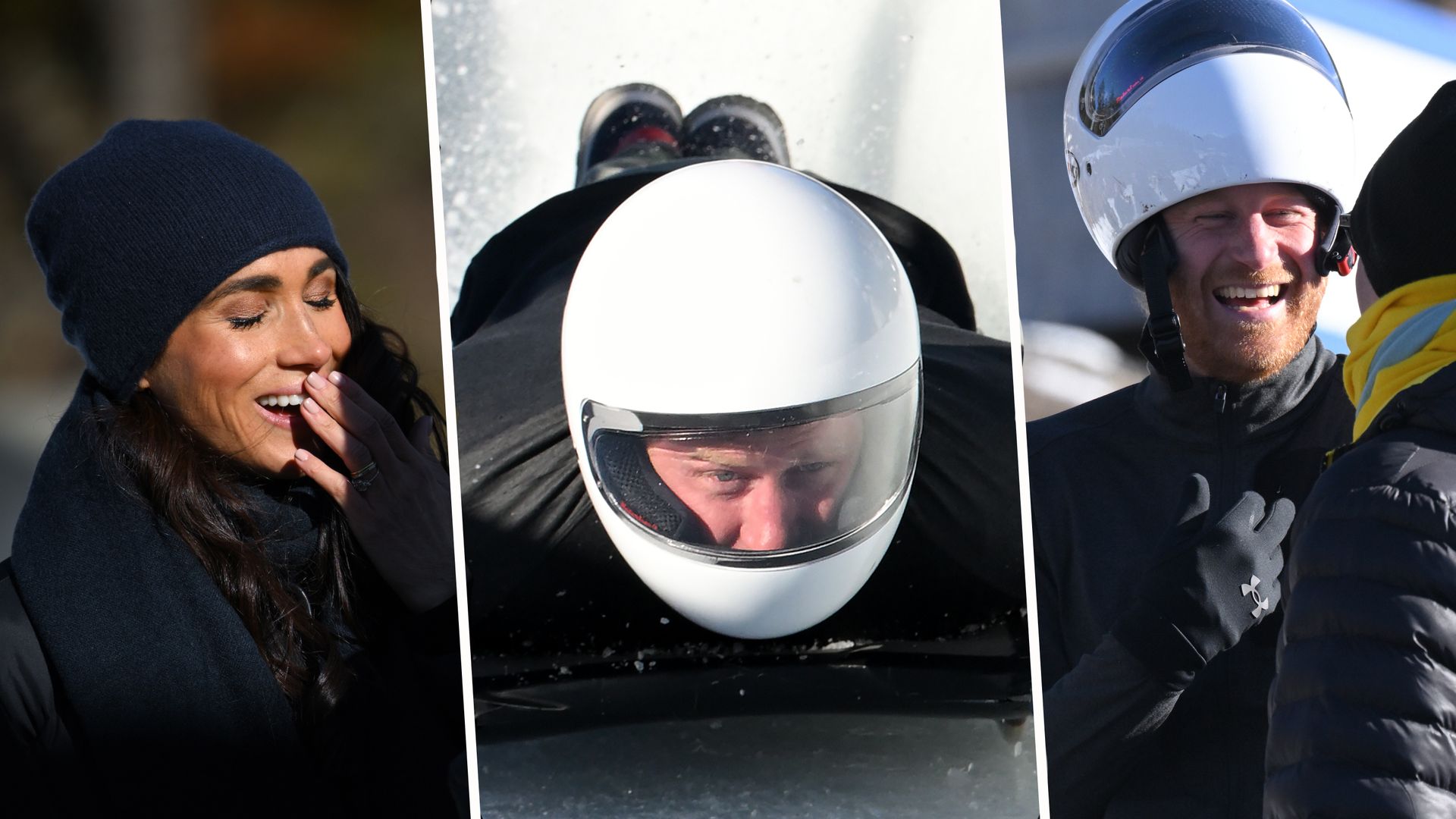 Prince Harry takes on risky Skeleton racing as Meghan Markle reacts during day two of Canada trip – best moments