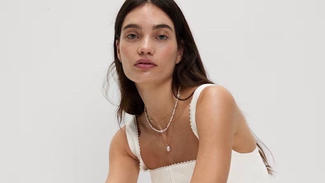 M&S white midi dress