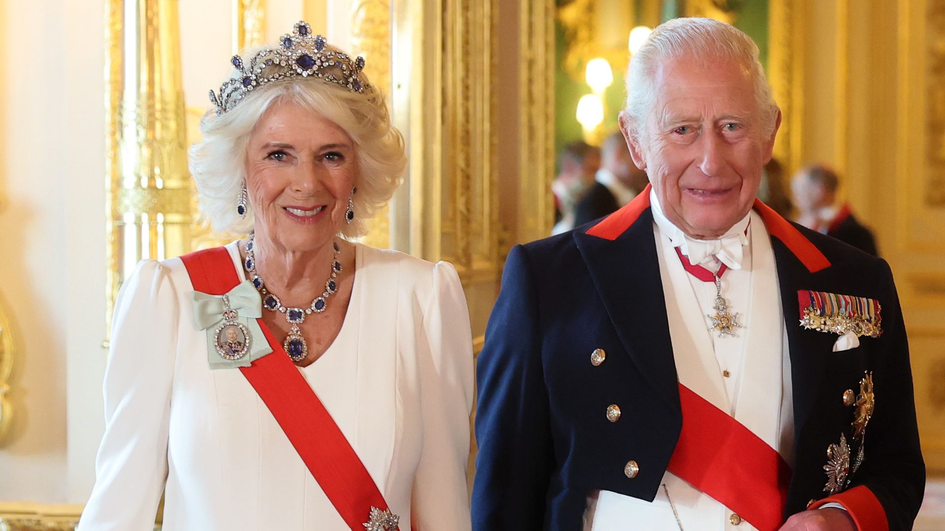 Charles and Camilla at French state banquet